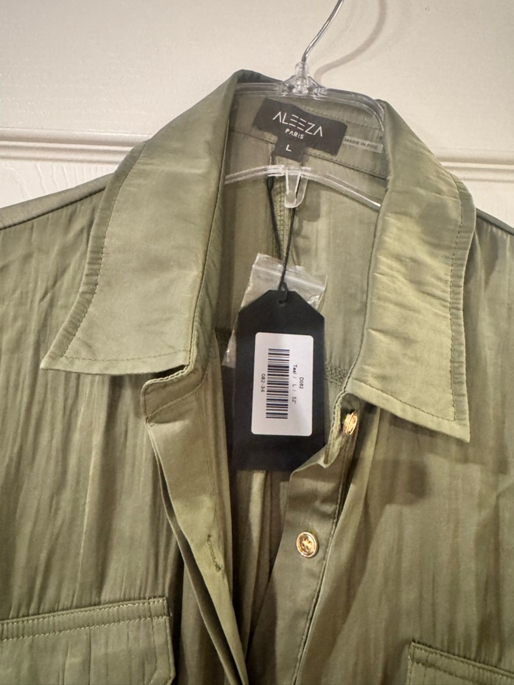 Aleeza Paris Olive Button-Front Midi Dress